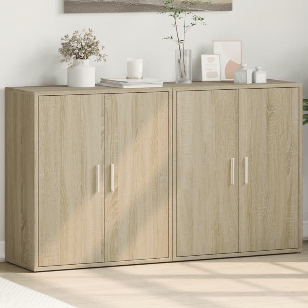 Skjenker 2 Sonoma Eik 60X31X70 Cm Konstruert Tre