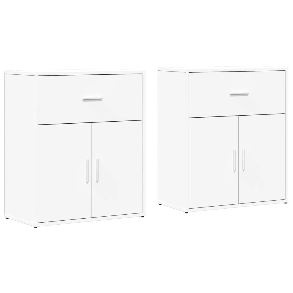 Skjenker 2 Hvit 60X31X70 Cm Konstruert Tre