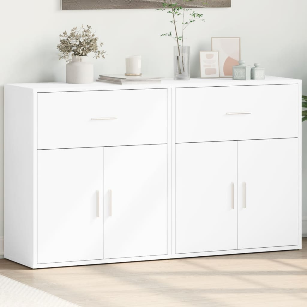 Skjenker 2 Hvit 60X31X70 Cm Konstruert Tre