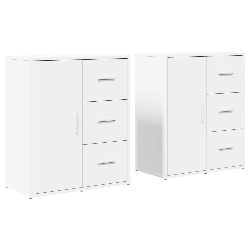 Skjenker 2 Hvit 60X31X70 Cm Konstruert Tre