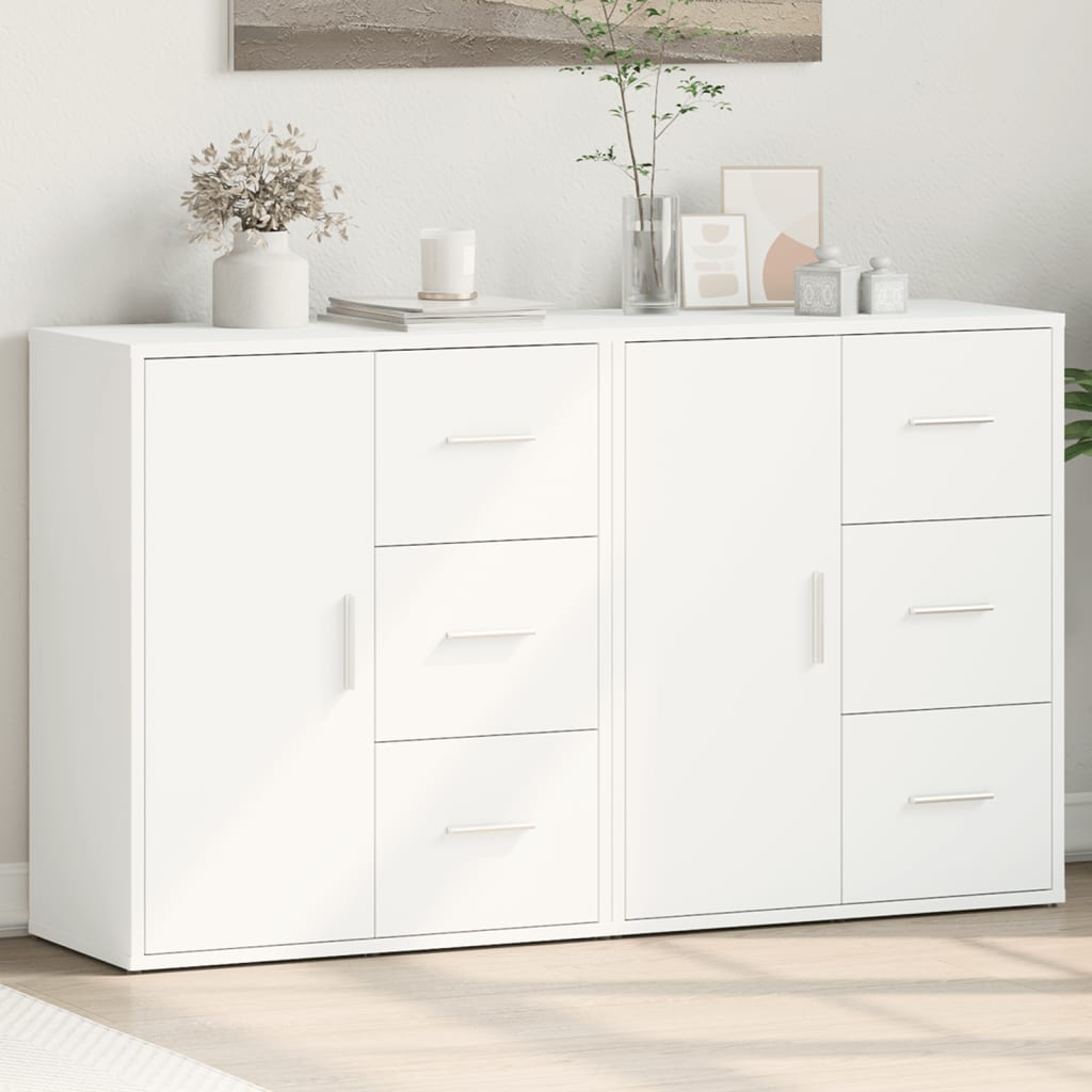 Skjenker 2 Hvit 60X31X70 Cm Konstruert Tre