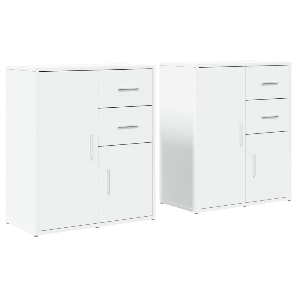 Skjenker 2 Hvit 60X31X70 Cm Konstruert Tre