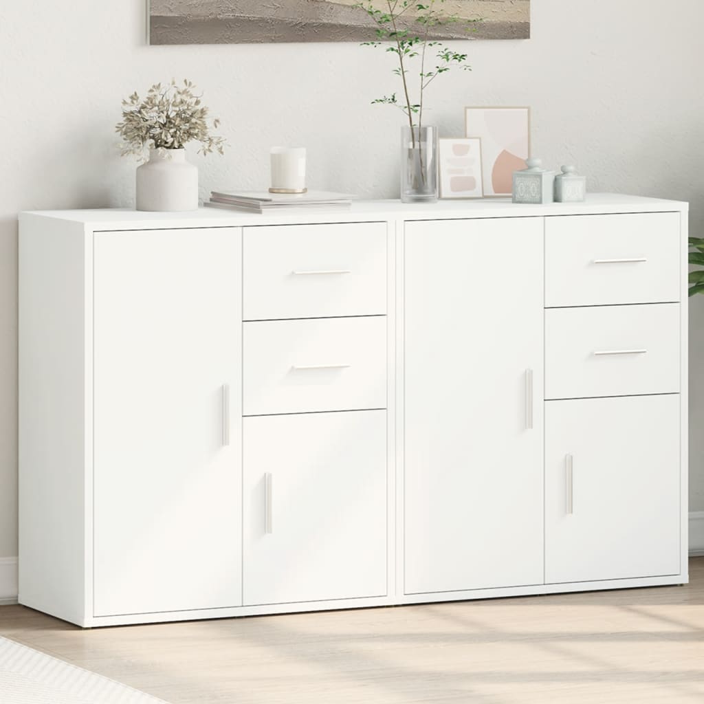 Skjenker 2 Hvit 60X31X70 Cm Konstruert Tre