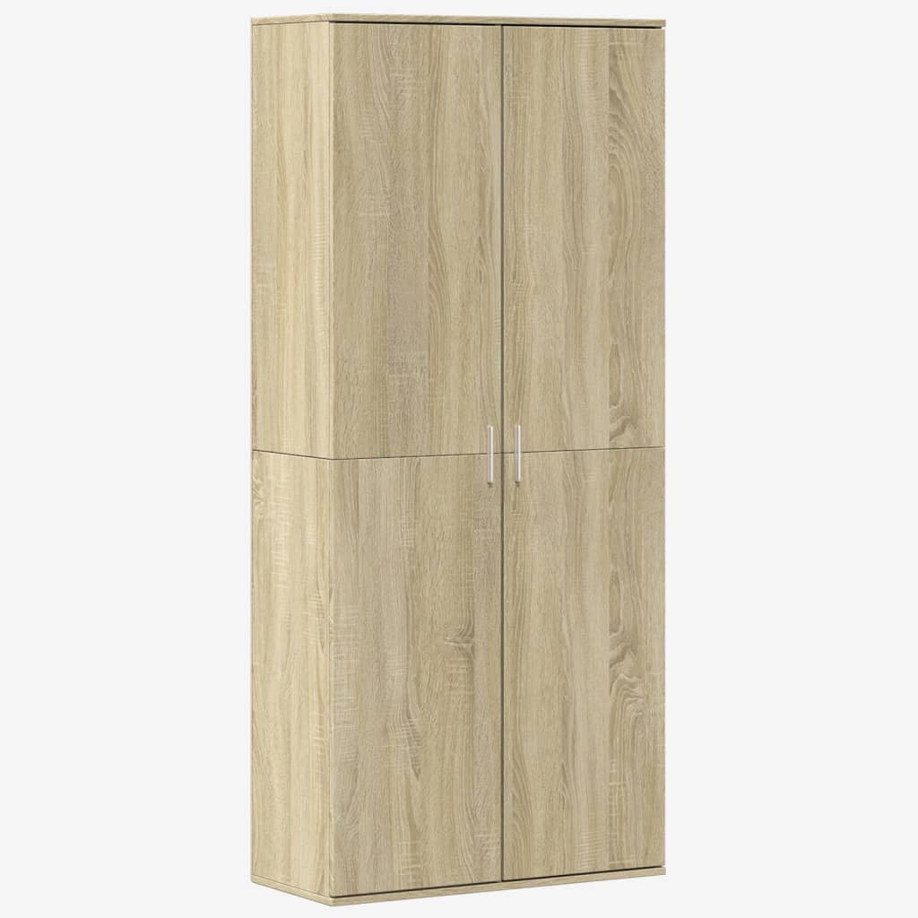 Highboard Sonoma Eik 80X35X180 Cm Konstruert Tre