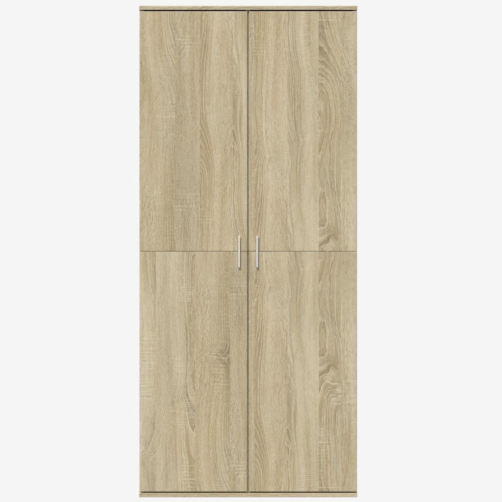 Highboard Sonoma Eik 80X35X180 Cm Konstruert Tre