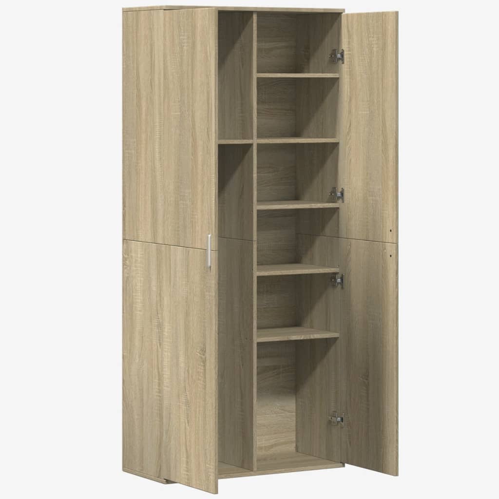 Highboard Sonoma Eik 80X35X180 Cm Konstruert Tre