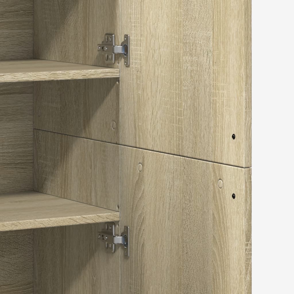 Highboard Sonoma Eik 80X35X180 Cm Konstruert Tre