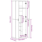 Highboard Hvit 60X35X180 Cm Konstruert Tre