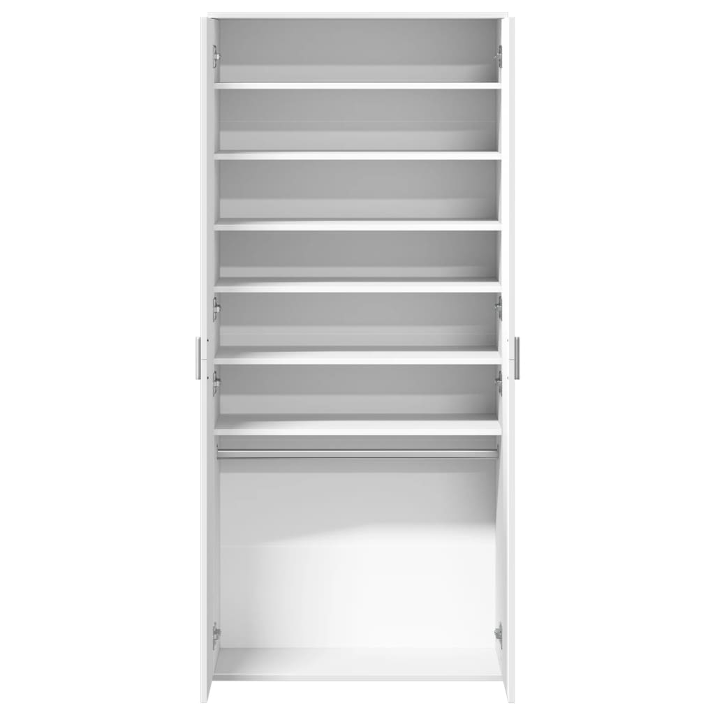 Skoskap Hvit 80X39X178 Cm Sponplate