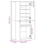 Skoskap Hvit 80X39X178 Cm Sponplate