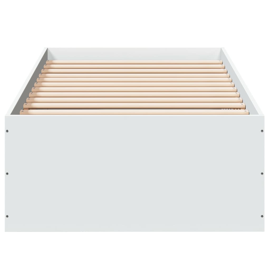 Sengeramme Hvit 75X190 Cm Konstruert Tre