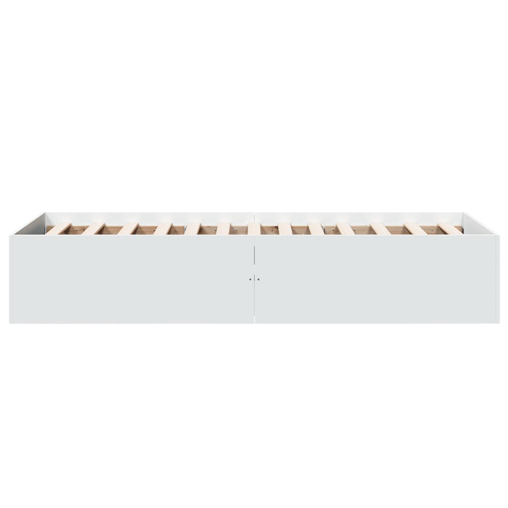 Sengeramme Hvit 75X190 Cm Konstruert Tre