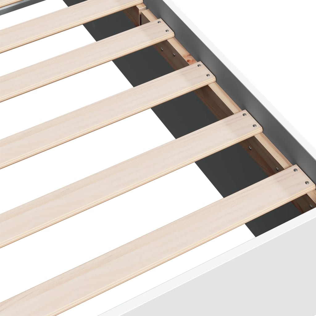 Sengeramme Hvit 75X190 Cm Konstruert Tre