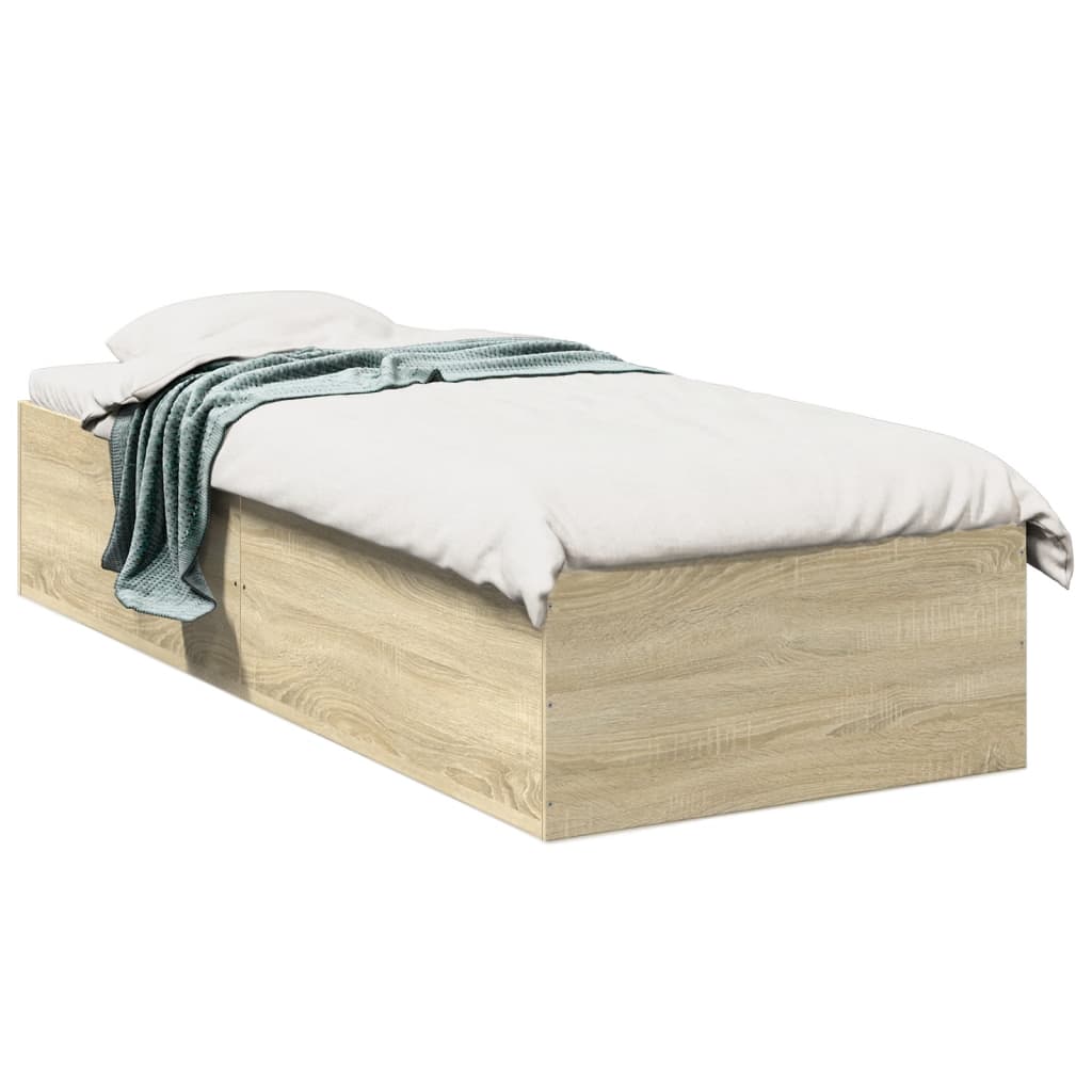 Sengeramme Uten Madrass Sonoma Eik 75X190 Cm Konstruert Tre
