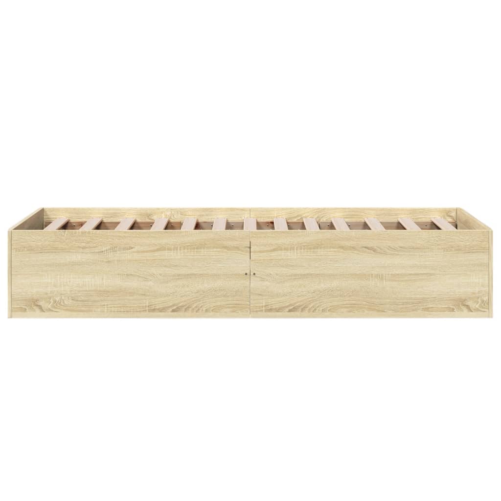 Sengeramme Uten Madrass Sonoma Eik 75X190 Cm Konstruert Tre