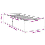 Sengeramme Uten Madrass Sonoma Eik 75X190 Cm Konstruert Tre