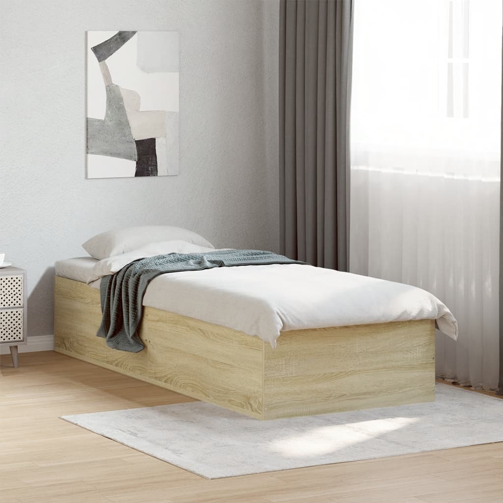 Sengeramme Uten Madrass Sonoma Eik 75X190 Cm Konstruert Tre