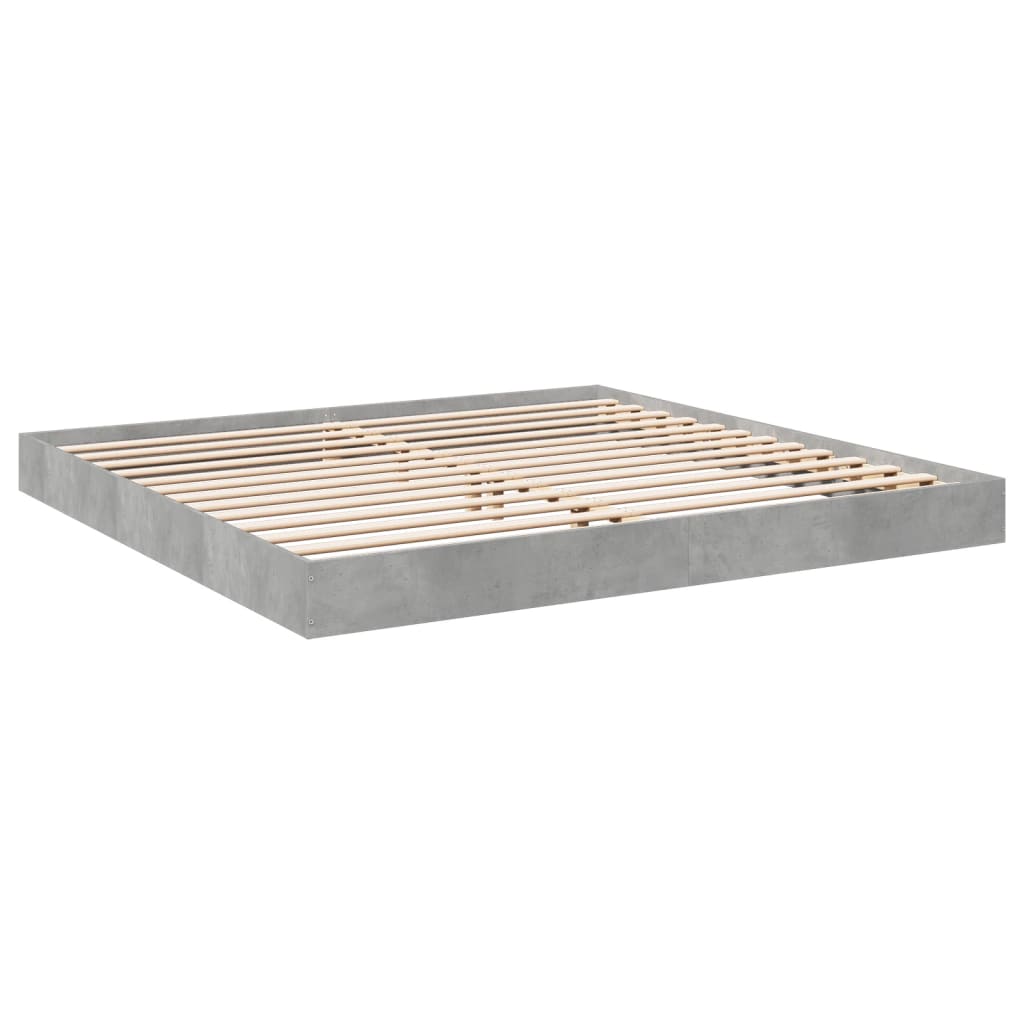 Sengeramme Betonggrå 180X200 Cm Konstruert Tre