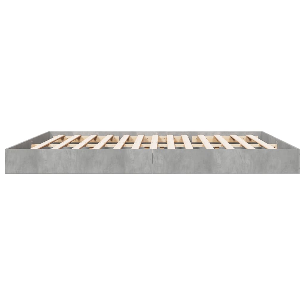 Sengeramme Betonggrå 180X200 Cm Konstruert Tre