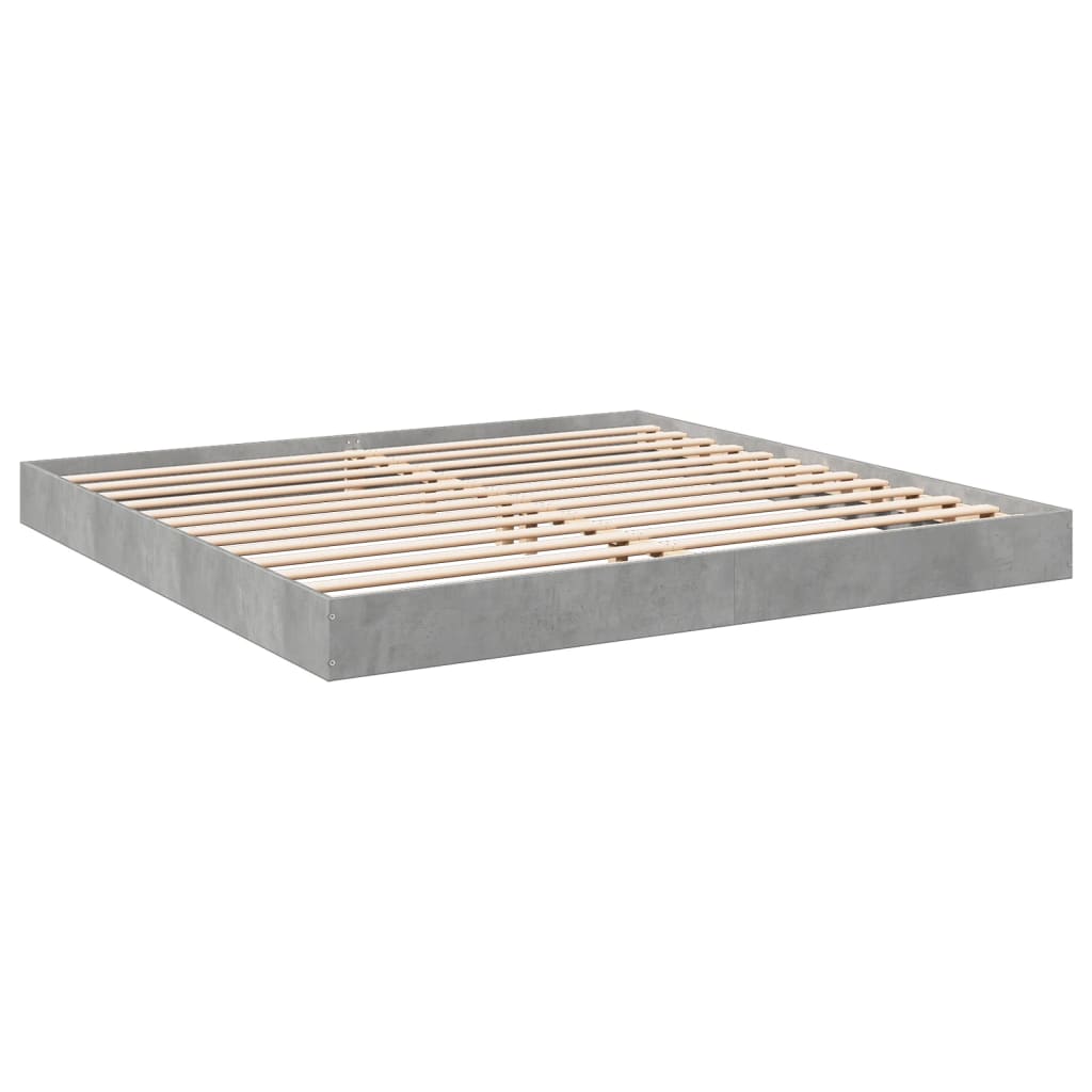 Sengeramme Betonggrå 180X200 Cm Konstruert Tre