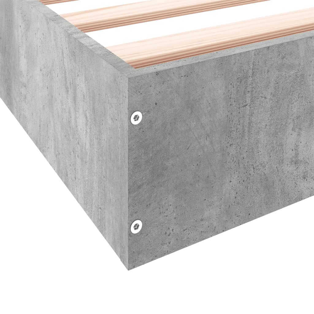 Sengeramme Betonggrå 180X200 Cm Konstruert Tre