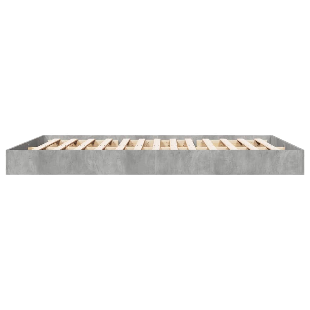 Sengeramme Betonggrå 160X200 Cm Konstruert Tre