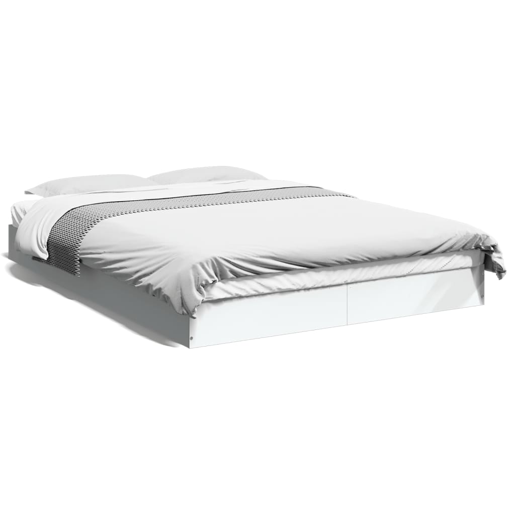 Sengeramme Hvit 140X200 Cm Konstruert Tre