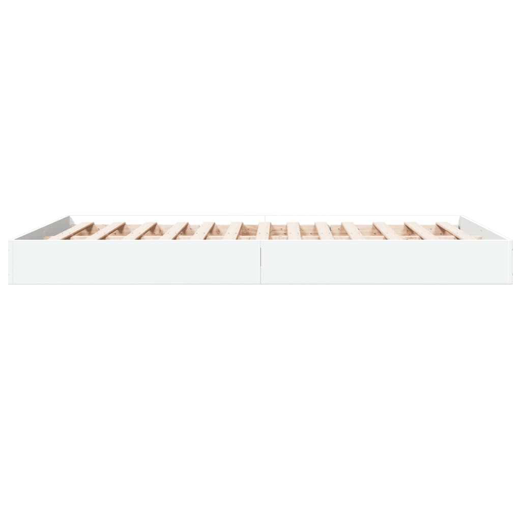 Sengeramme Hvit 140X200 Cm Konstruert Tre