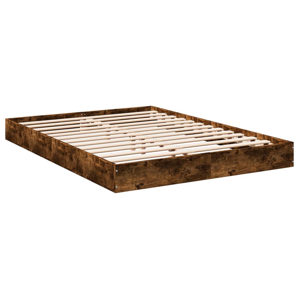 Sengeramme Uten Madrass Røkt Eik 140X200 Cm Konstruert Tre