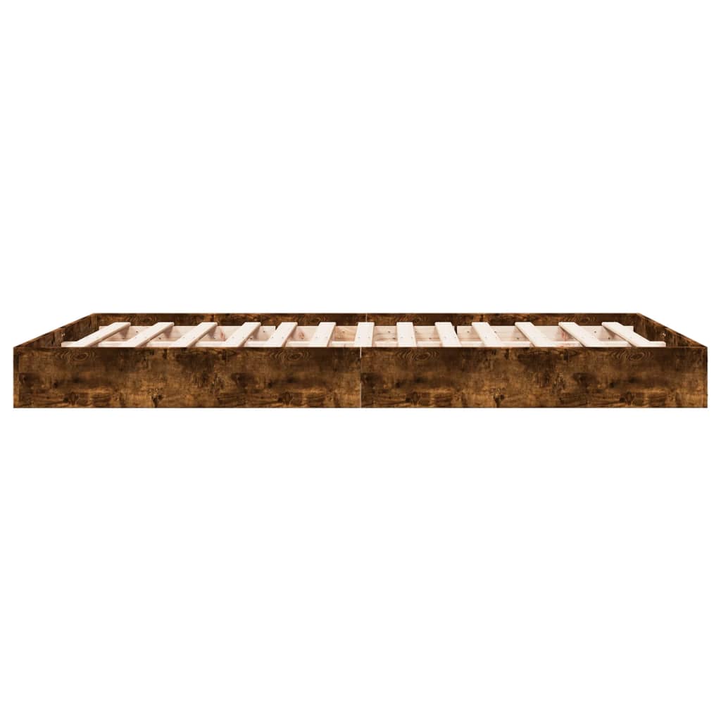 Sengeramme Uten Madrass Røkt Eik 140X200 Cm Konstruert Tre