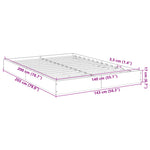 Sengeramme Uten Madrass Røkt Eik 140X200 Cm Konstruert Tre