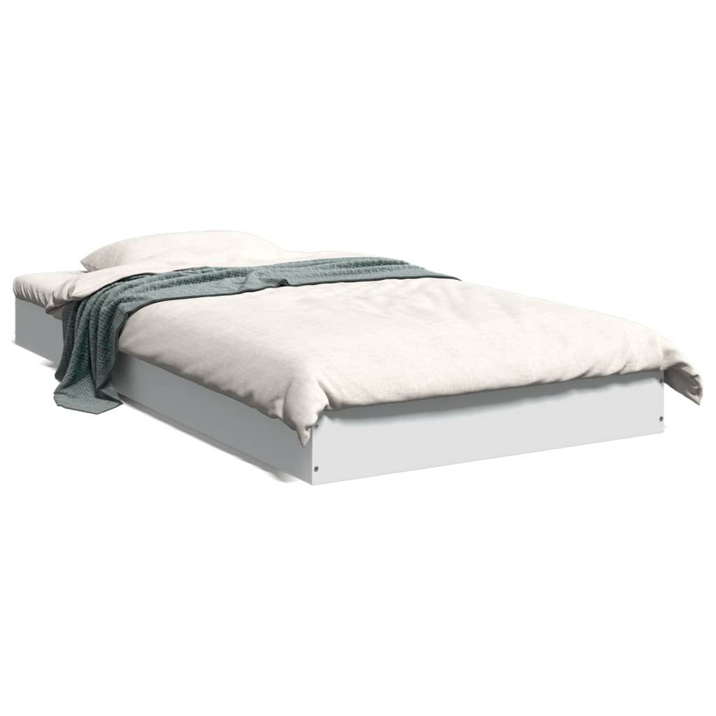 Sengeramme Hvit 100X200 Cm Konstruert Tre