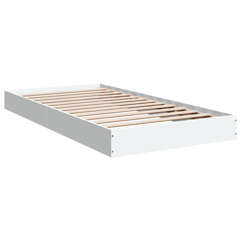 Sengeramme Hvit 100X200 Cm Konstruert Tre