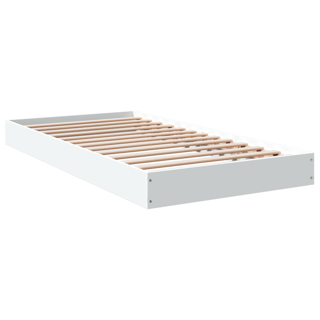 Sengeramme Hvit 100X200 Cm Konstruert Tre