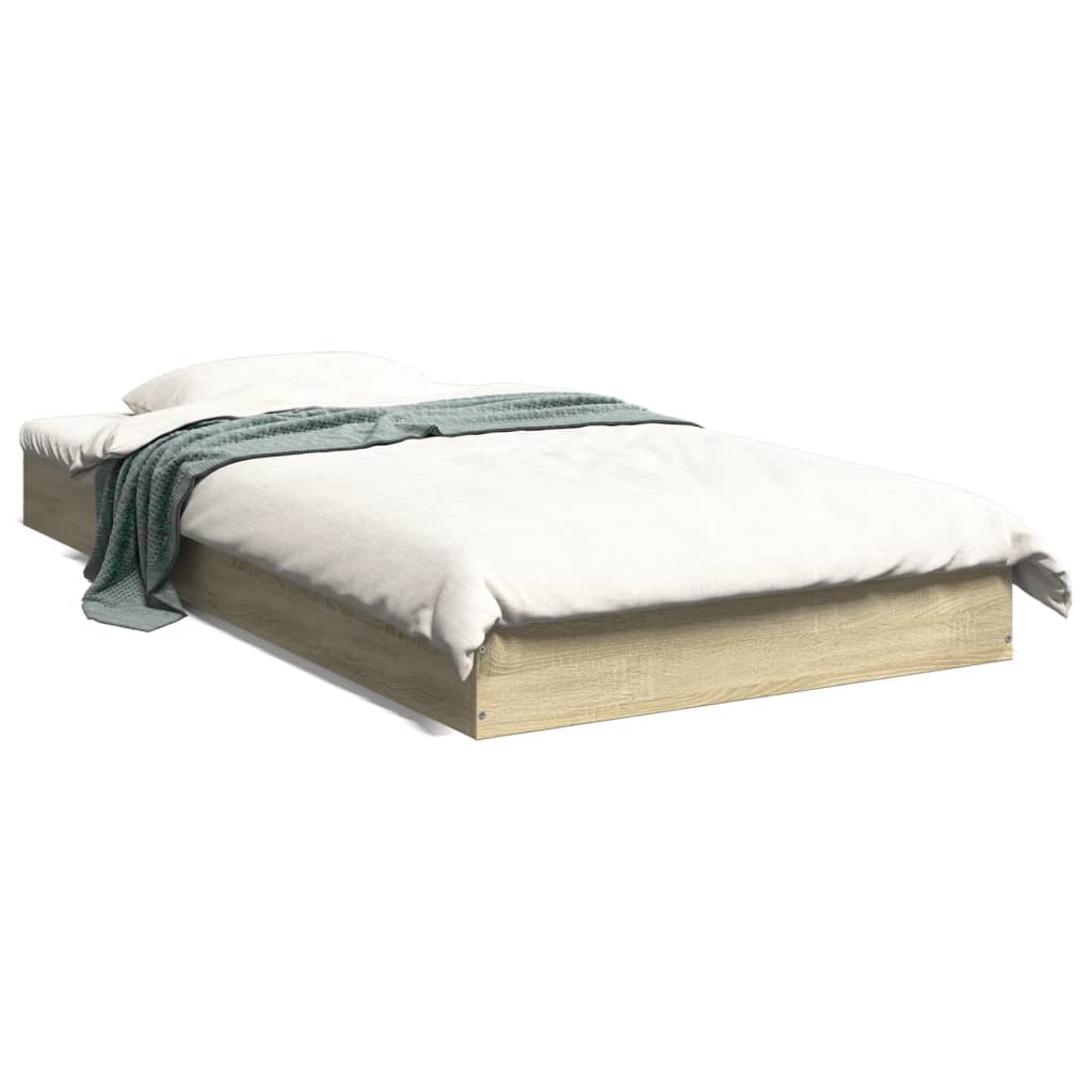 Sengeramme Uten Madrass Sonoma Eik 100X200 Cm Konstruert Tre