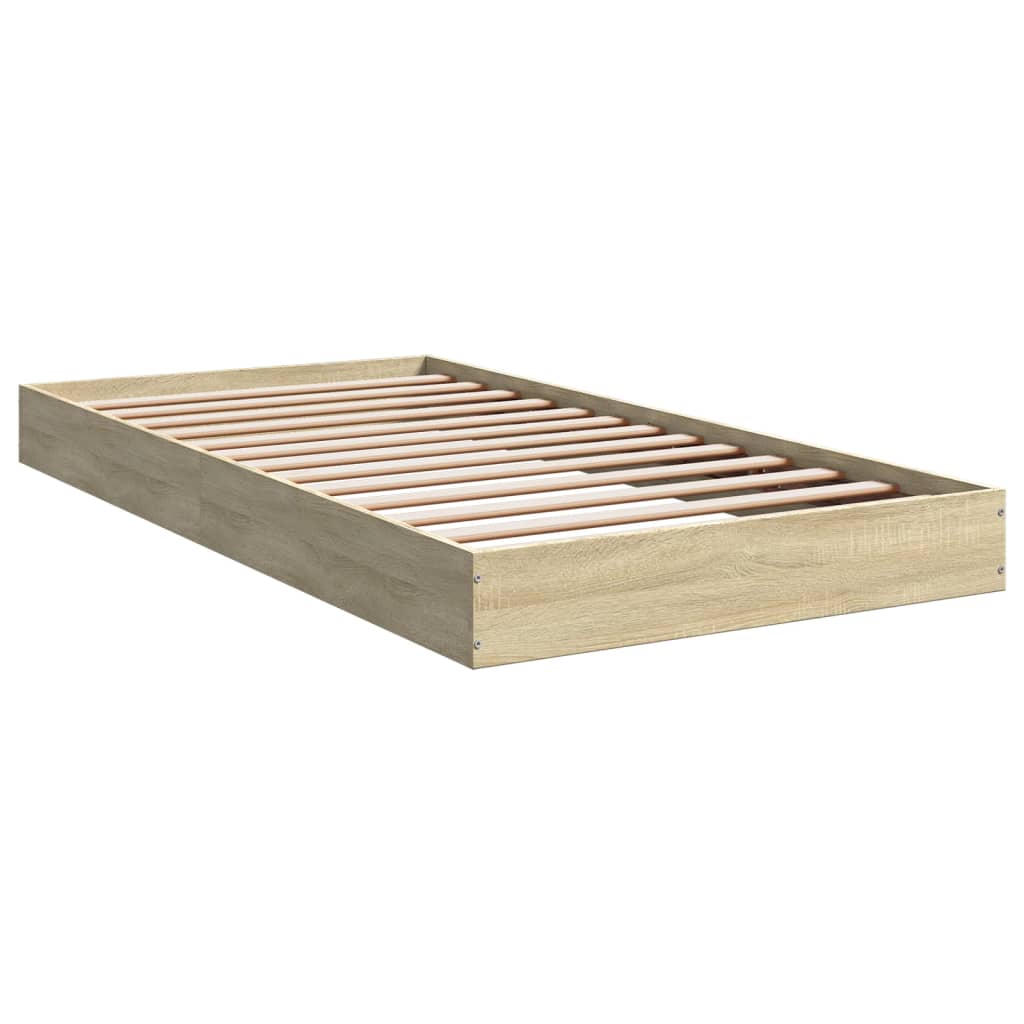 Sengeramme Uten Madrass Sonoma Eik 100X200 Cm Konstruert Tre