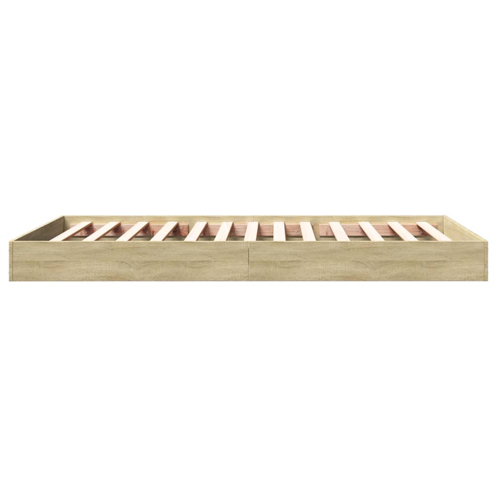 Sengeramme Uten Madrass Sonoma Eik 100X200 Cm Konstruert Tre