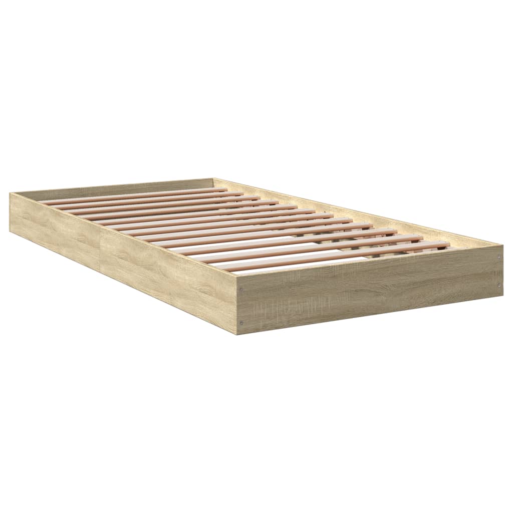Sengeramme Uten Madrass Sonoma Eik 100X200 Cm Konstruert Tre