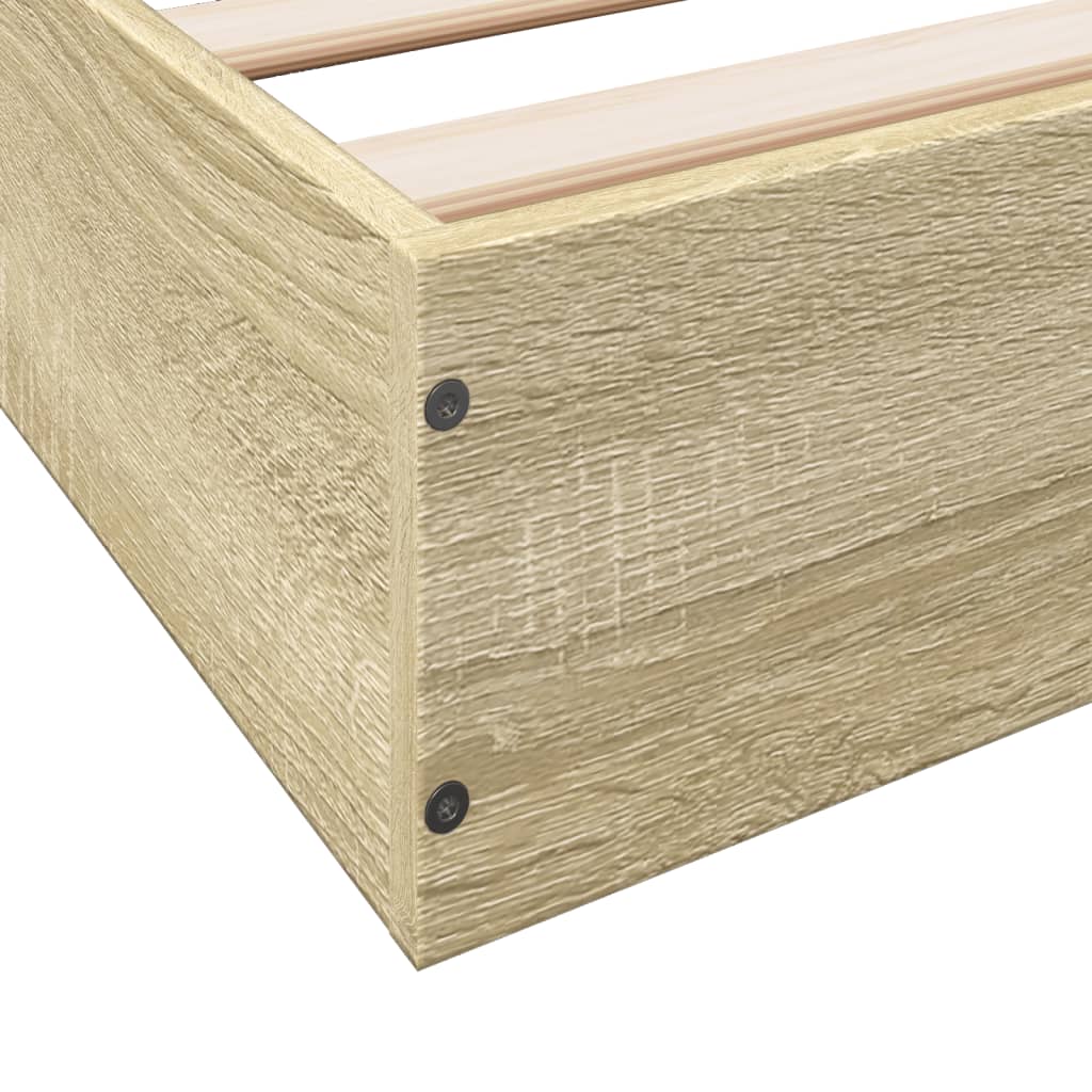 Sengeramme Uten Madrass Sonoma Eik 100X200 Cm Konstruert Tre
