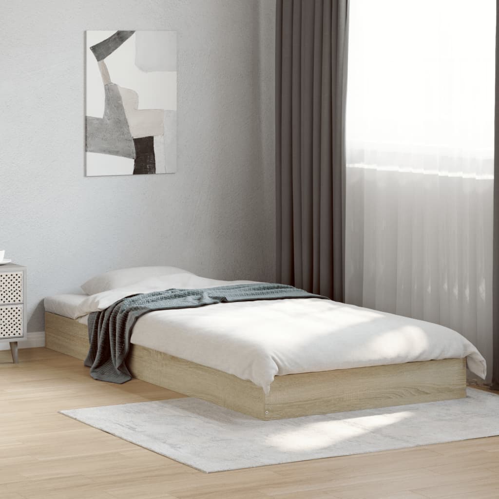 Sengeramme Uten Madrass Sonoma Eik 100X200 Cm Konstruert Tre