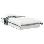 Sengeramme Hvit 75X190 Cm Konstruert Tre