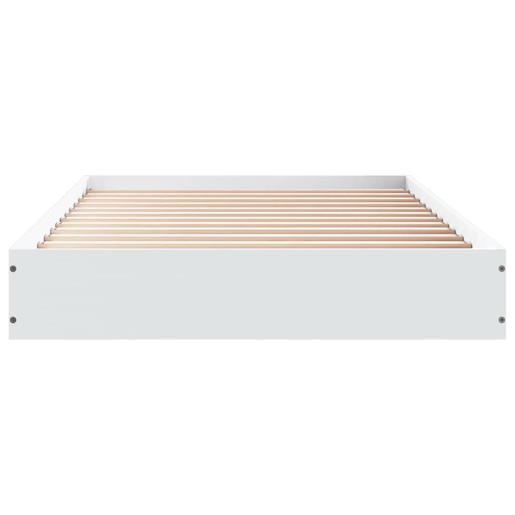 Sengeramme Hvit 75X190 Cm Konstruert Tre