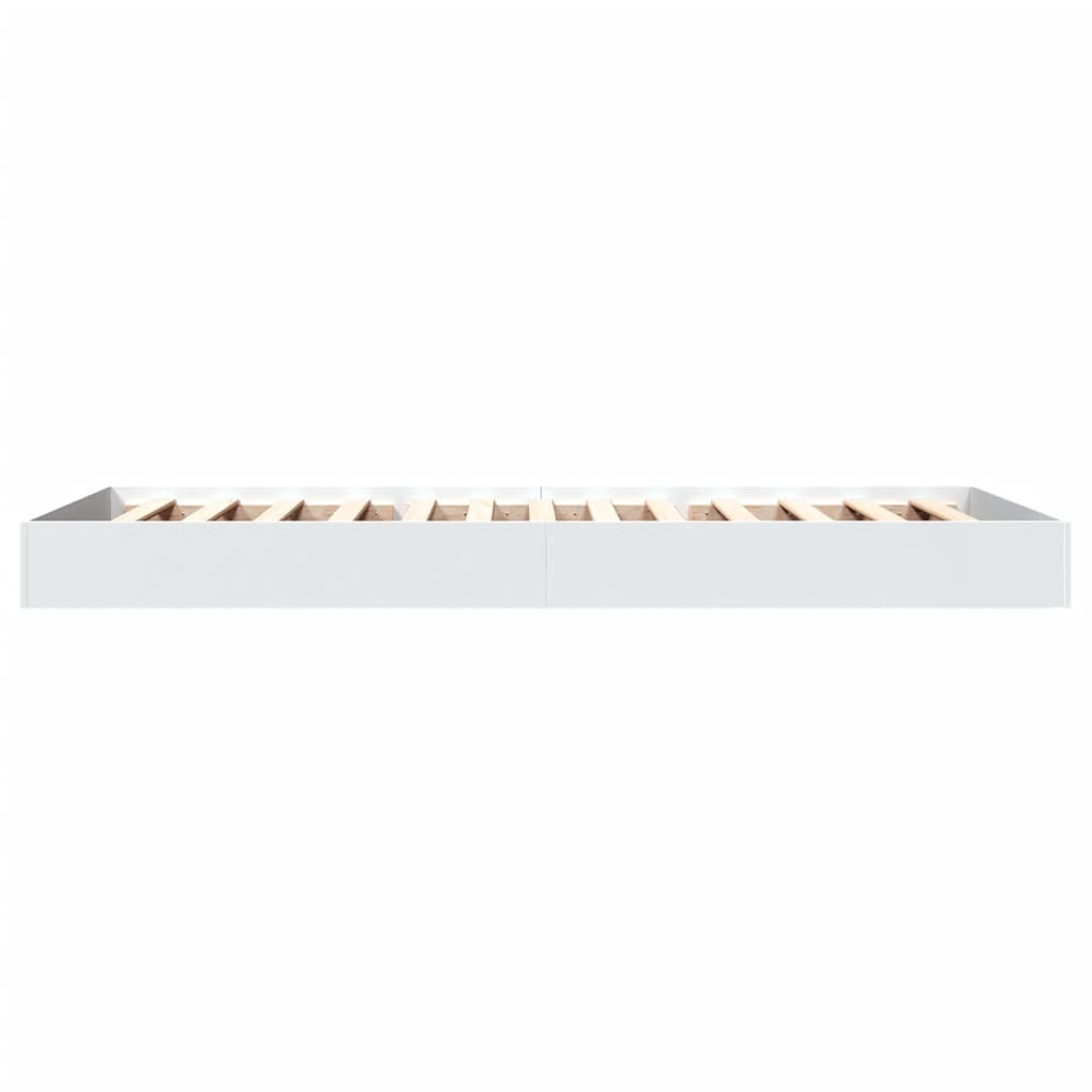 Sengeramme Hvit 75X190 Cm Konstruert Tre