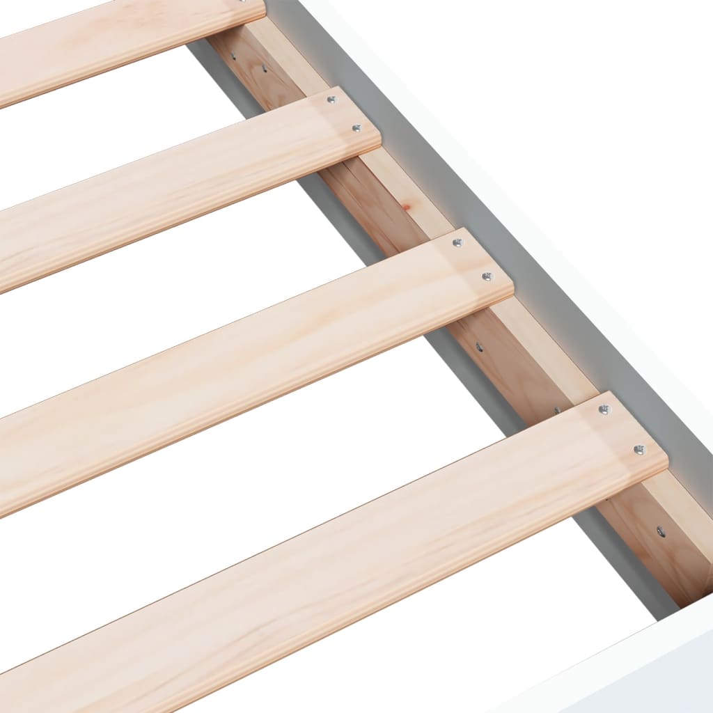 Sengeramme Hvit 75X190 Cm Konstruert Tre