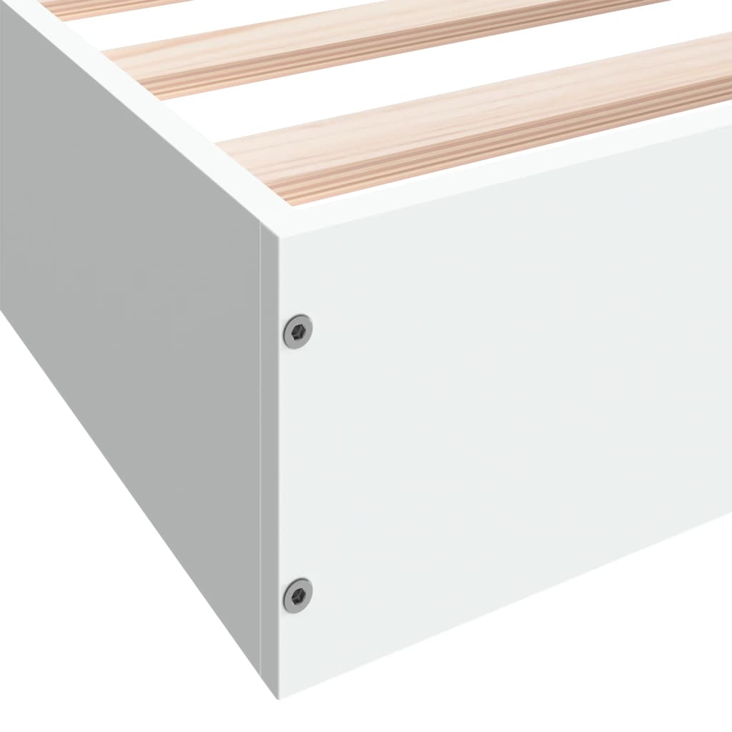 Sengeramme Hvit 75X190 Cm Konstruert Tre