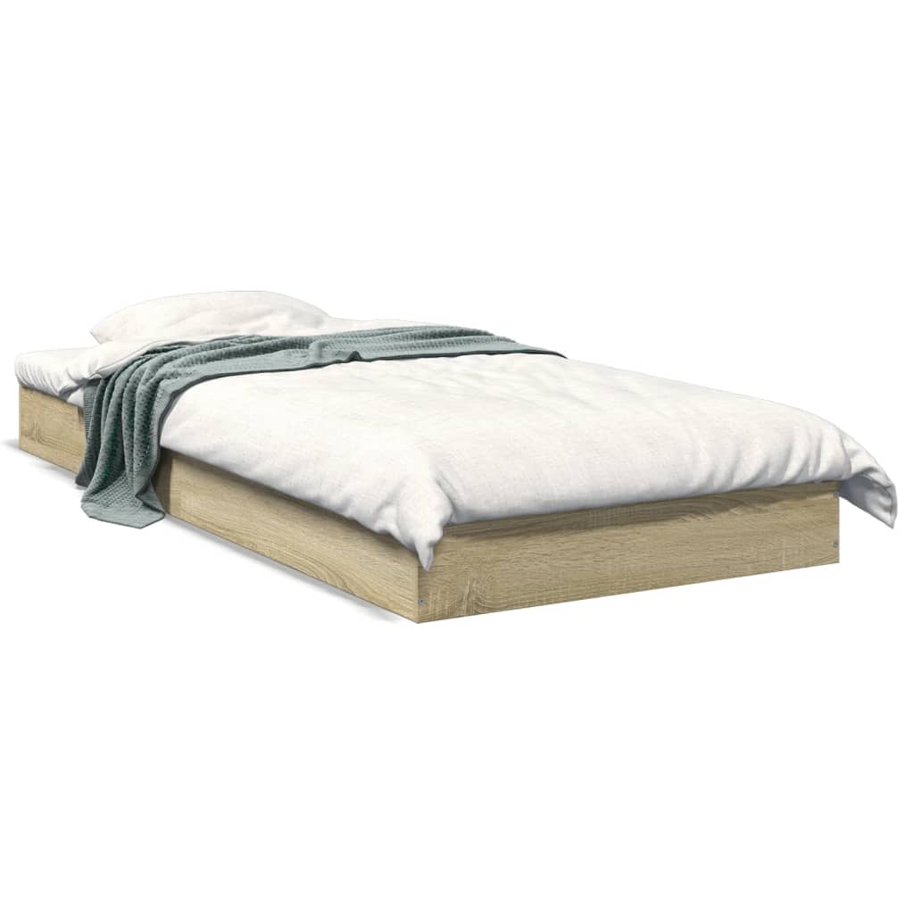 Sengeramme Uten Madrass Sonoma Eik 75X190 Cm Konstruert Tre