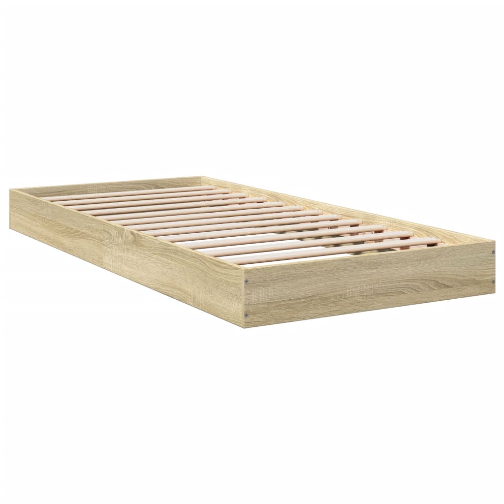 Sengeramme Uten Madrass Sonoma Eik 75X190 Cm Konstruert Tre