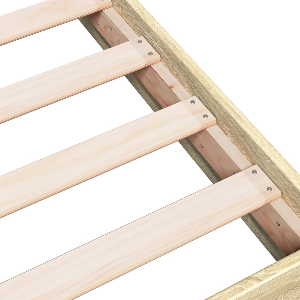 Sengeramme Uten Madrass Sonoma Eik 75X190 Cm Konstruert Tre