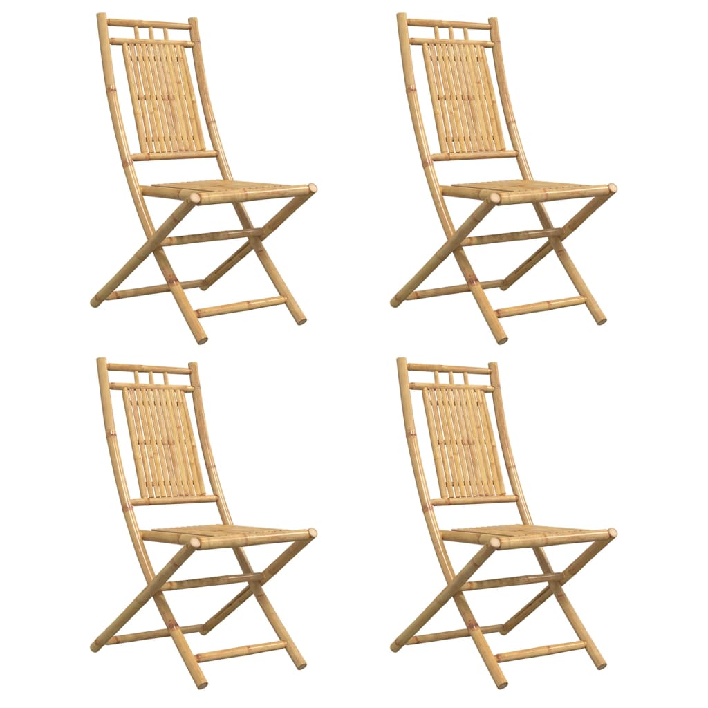 Sammenleggbare Hagestoler 4 Stk 46X66X99 Cm Bambus