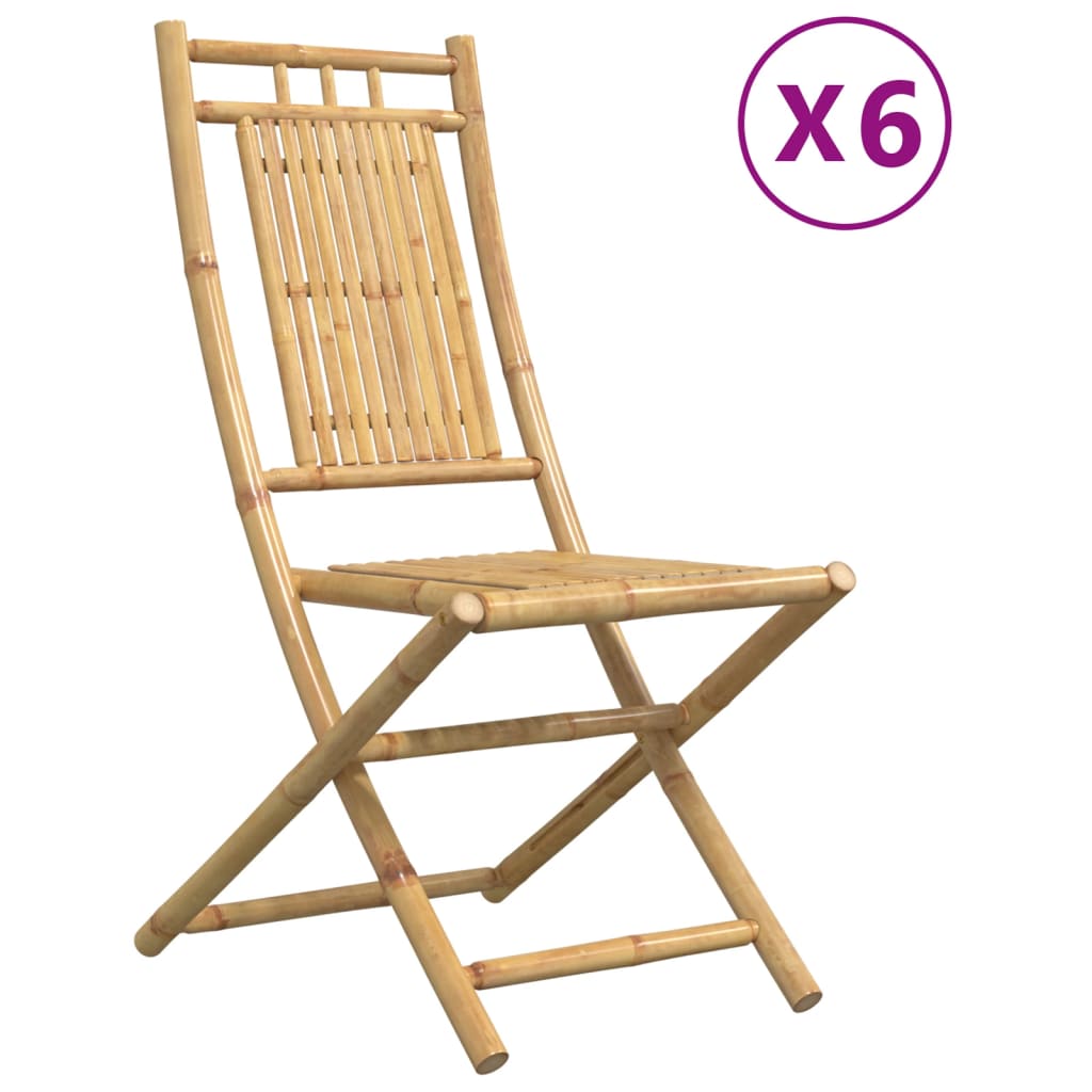 Sammenleggbare Hagestoler 6 Stk 46X66X99 Cm Bambus